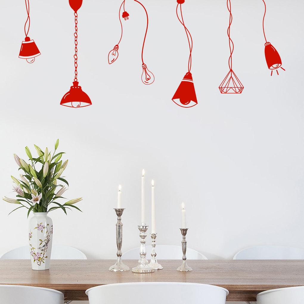 Light Bulbs Lamps Wall Sticker Decal Stencil Silhouette ST306