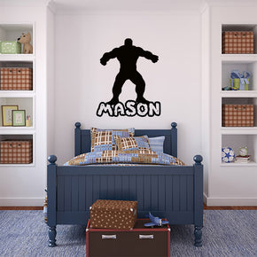 The Incredible Hulk Super Hero Personalized Wall Sticker Decal Stencil Silhouette ST308