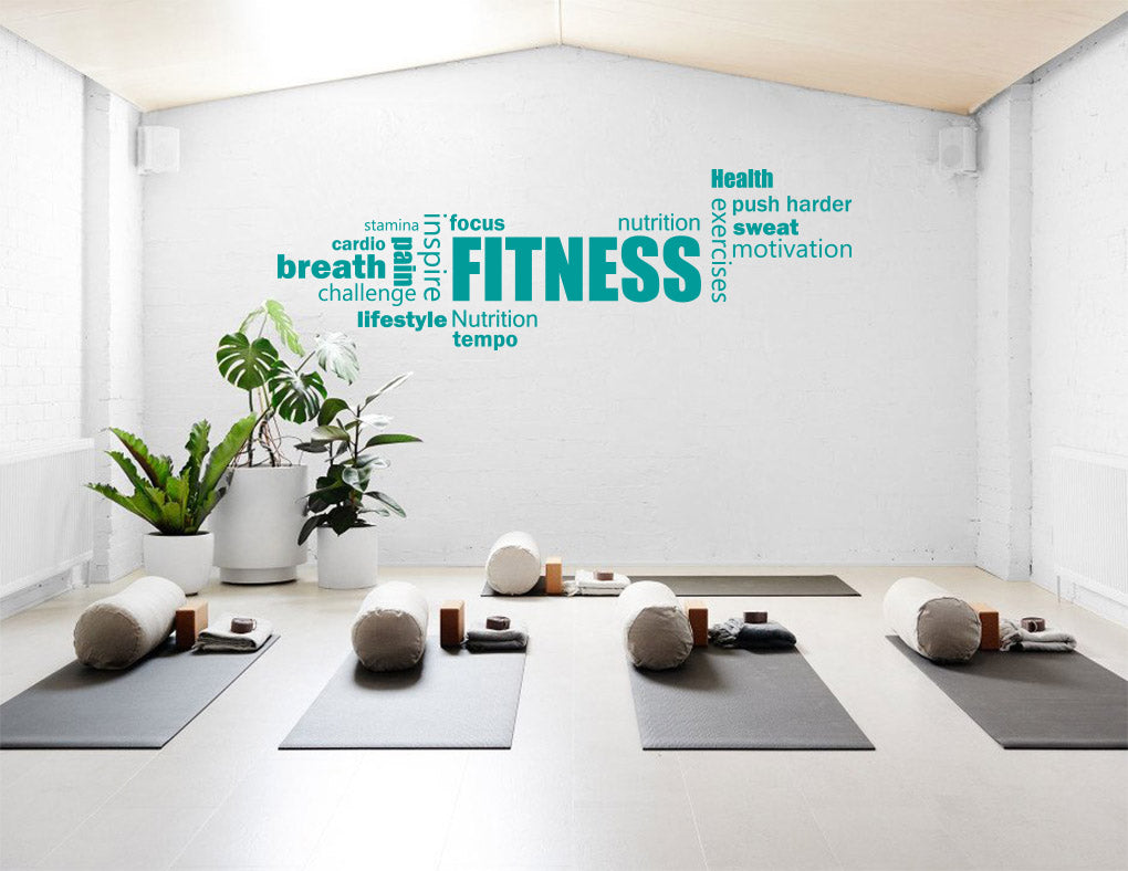 FITNESS COLLAGE Wall Sticker Decal Stencil Silhouette ST312