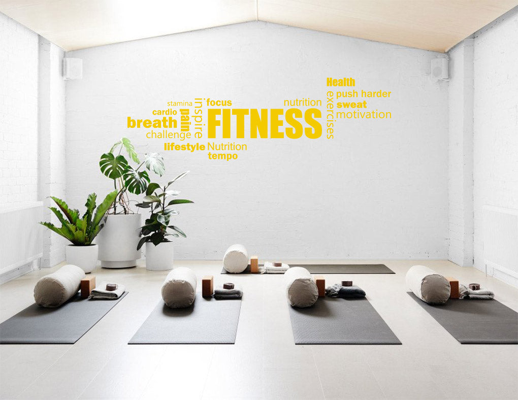 FITNESS COLLAGE Wall Sticker Decal Stencil Silhouette ST312