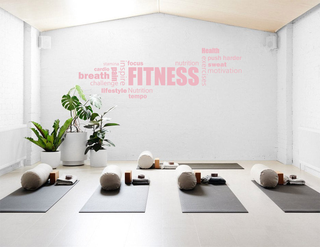 FITNESS COLLAGE Wall Sticker Decal Stencil Silhouette ST312