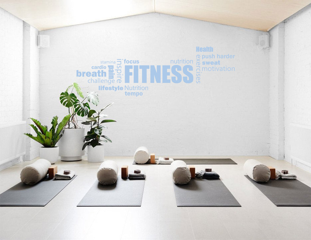 FITNESS COLLAGE Wall Sticker Decal Stencil Silhouette ST312