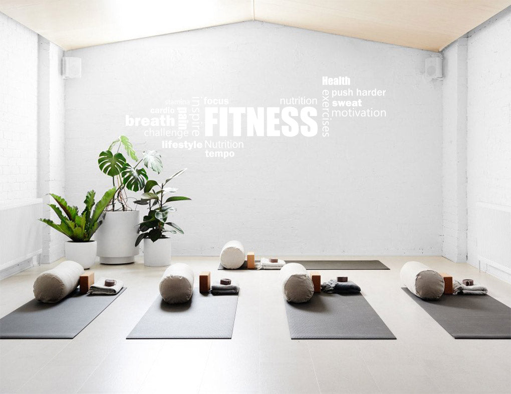 FITNESS COLLAGE Wall Sticker Decal Stencil Silhouette ST312