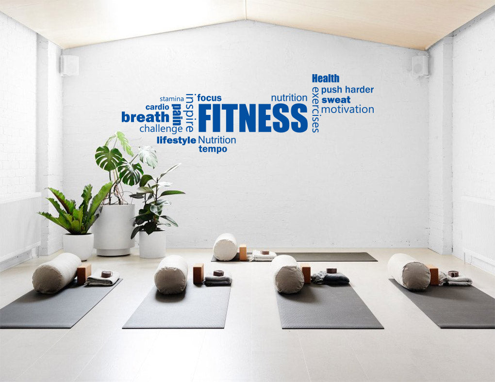 FITNESS COLLAGE Wall Sticker Decal Stencil Silhouette ST312