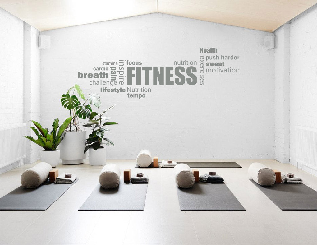 FITNESS COLLAGE Wall Sticker Decal Stencil Silhouette ST312
