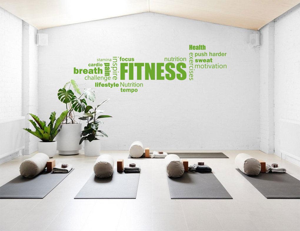 FITNESS COLLAGE Wall Sticker Decal Stencil Silhouette ST312