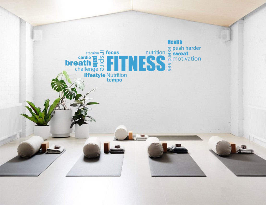 FITNESS COLLAGE Wall Sticker Decal Stencil Silhouette ST312