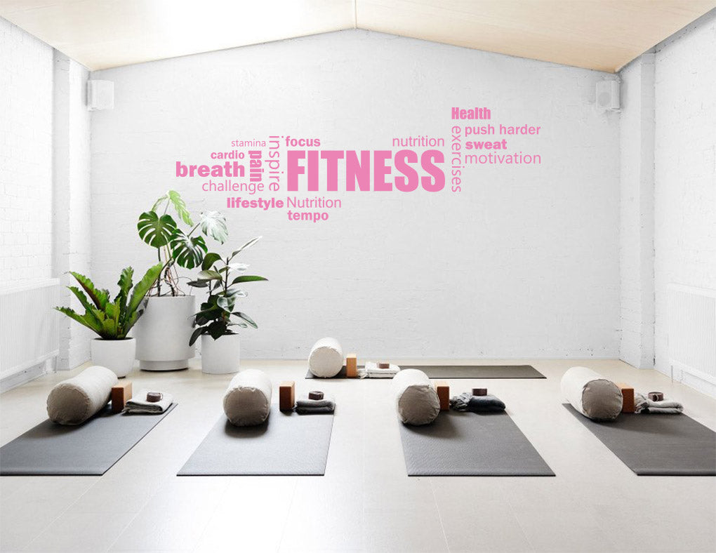 FITNESS COLLAGE Wall Sticker Decal Stencil Silhouette ST312