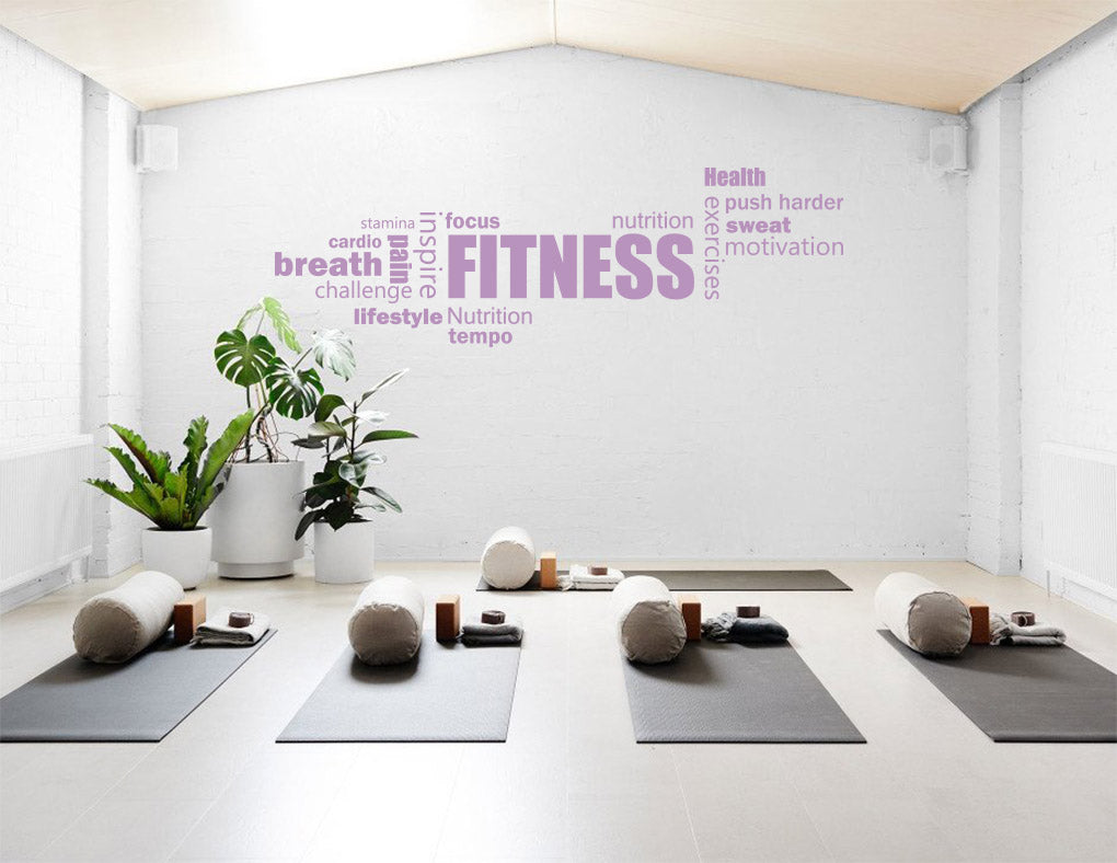 FITNESS COLLAGE Wall Sticker Decal Stencil Silhouette ST312