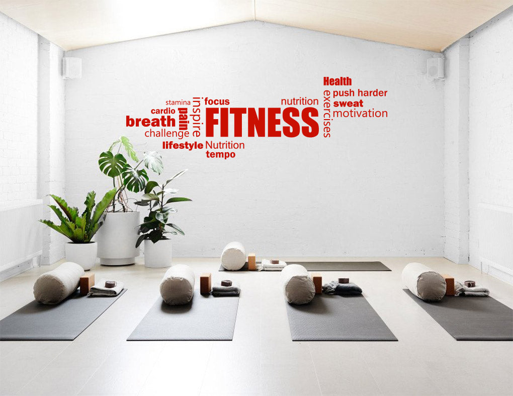 FITNESS COLLAGE Wall Sticker Decal Stencil Silhouette ST312