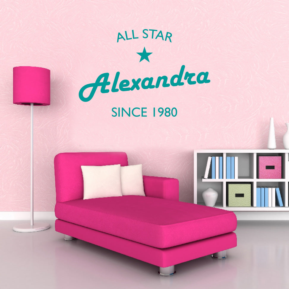 All Star Personnalisé Autocollant Mur Autocollant Decal Stencil Silhouette ST313