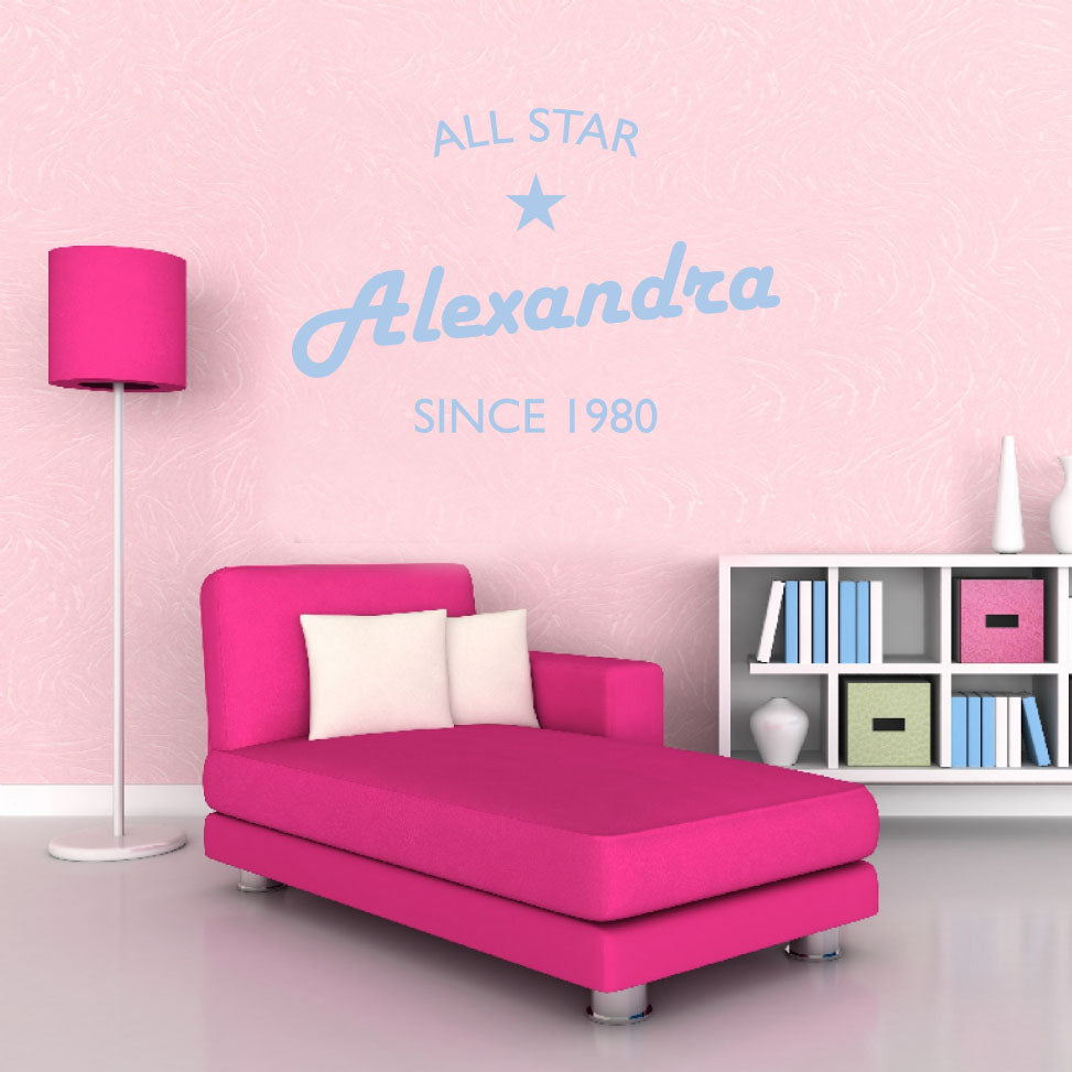 All Star Personnalisé Autocollant Mur Autocollant Decal Stencil Silhouette ST313