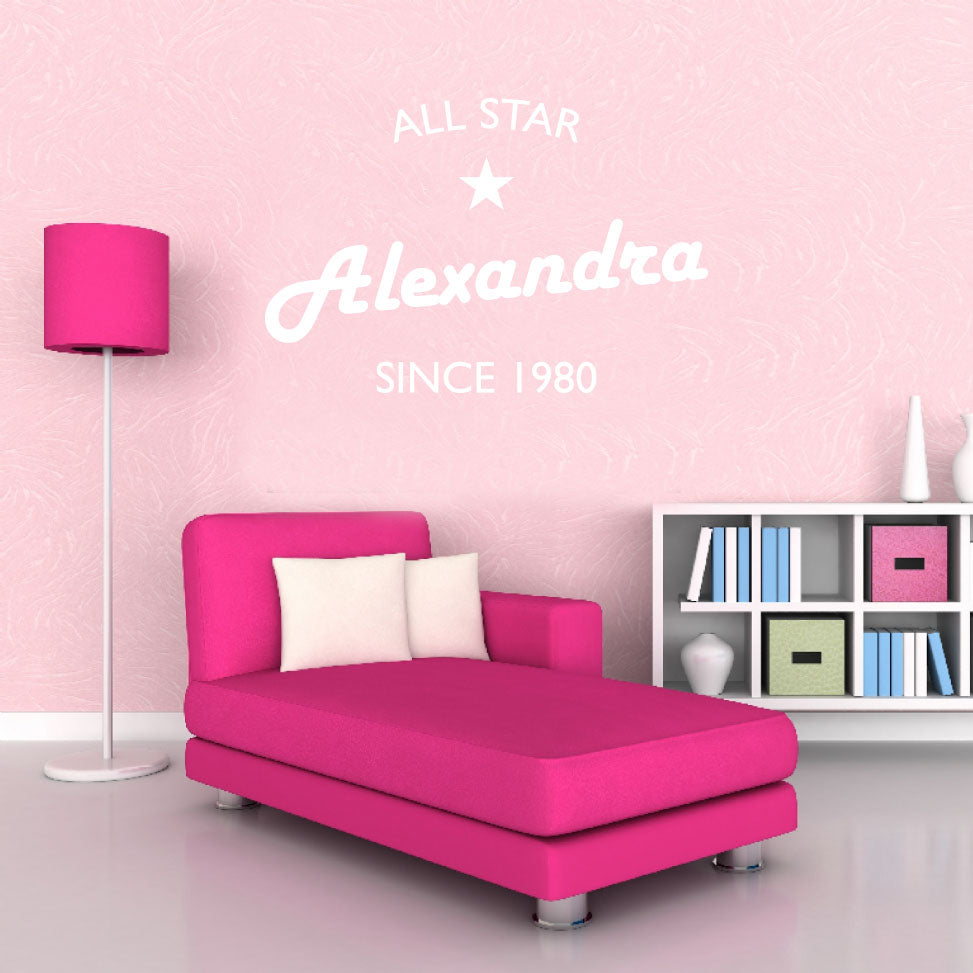 All Star Personnalisé Autocollant Mur Autocollant Decal Stencil Silhouette ST313