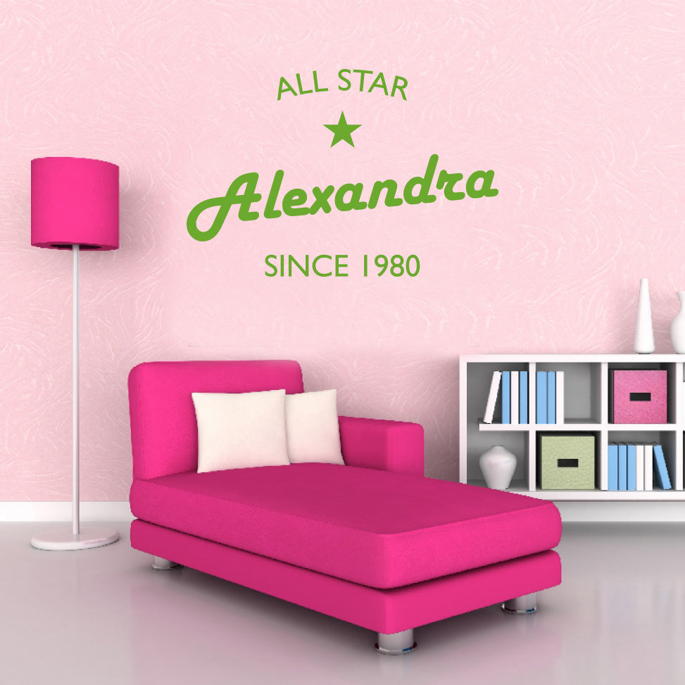 All Star Personnalisé Autocollant Mur Autocollant Decal Stencil Silhouette ST313