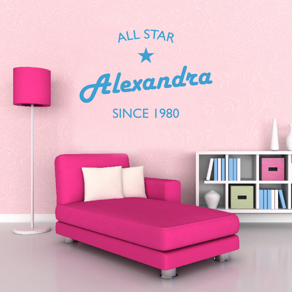 All Star Personnalisé Autocollant Mur Autocollant Decal Stencil Silhouette ST313