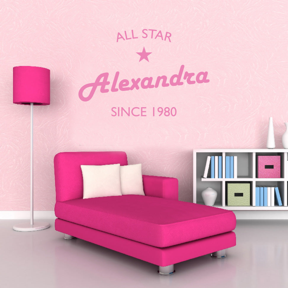All Star Personnalisé Autocollant Mur Autocollant Decal Stencil Silhouette ST313