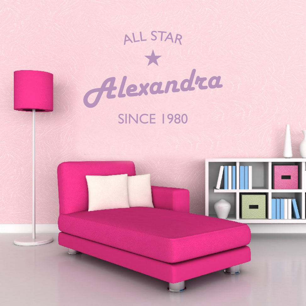 All Star Personnalisé Autocollant Mur Autocollant Decal Stencil Silhouette ST313