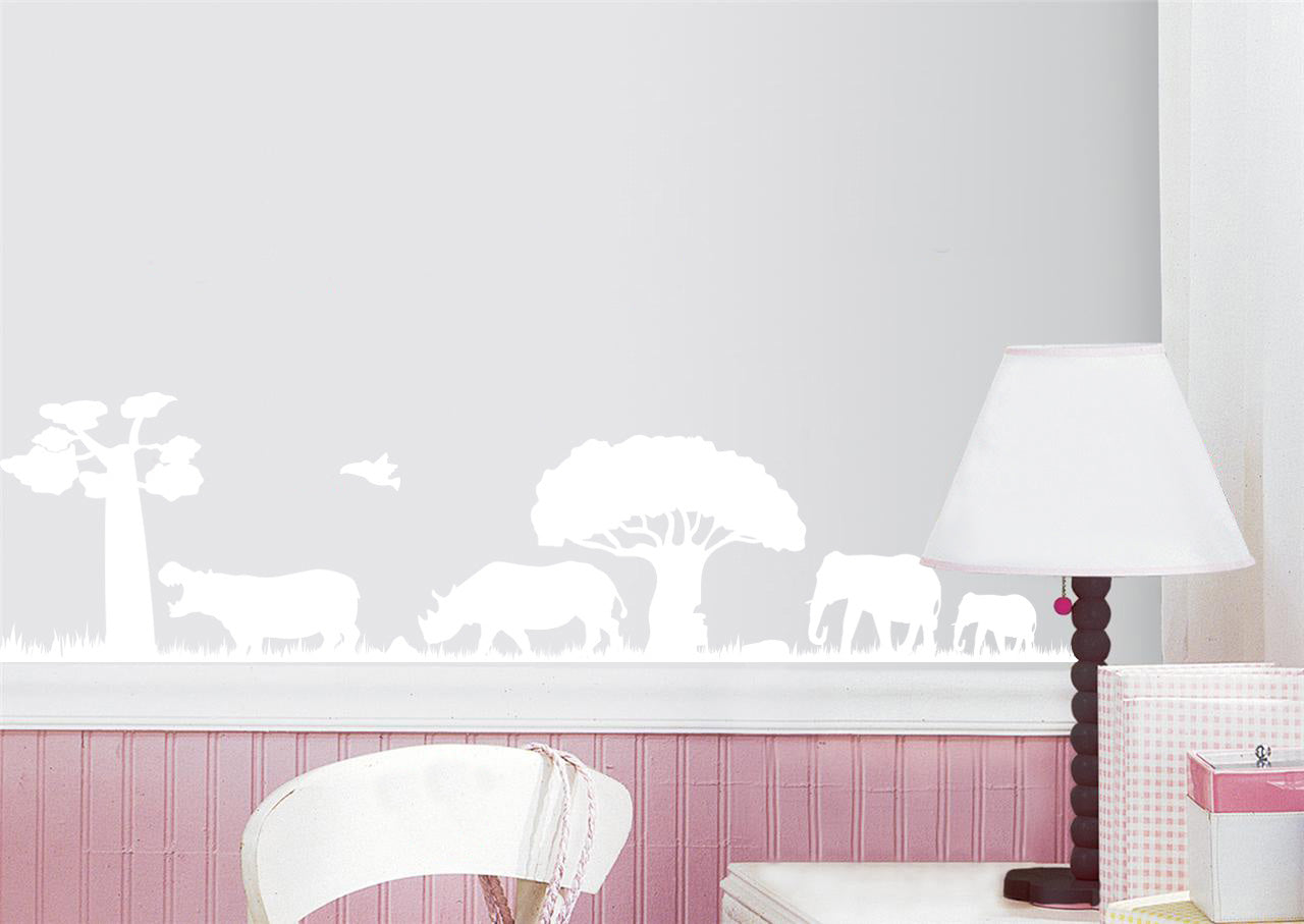 SAVANNA Safari Animals Wall Sticker Decal Stencil Silhouette ST316
