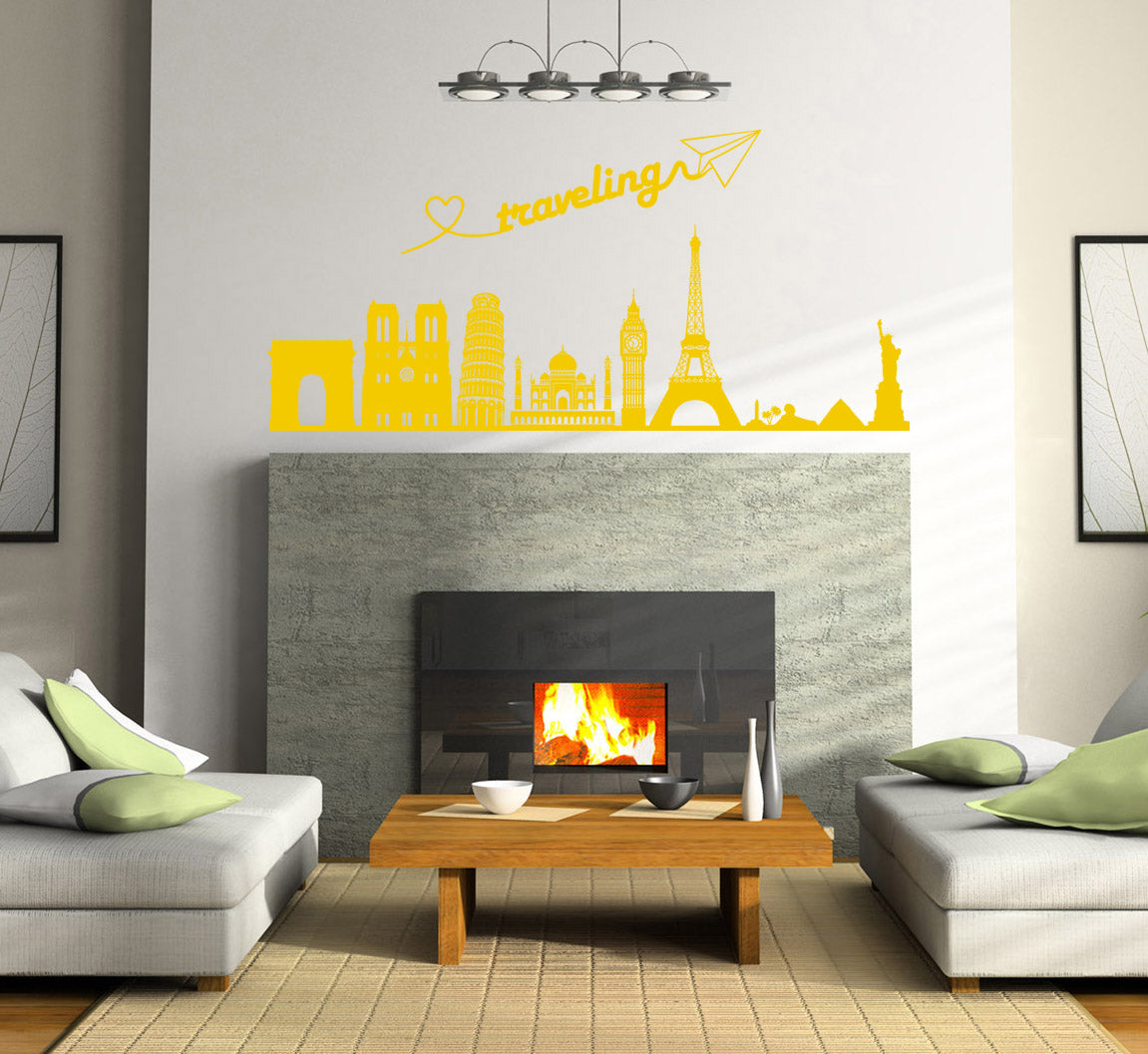 Skyline Cities Wall Sticker Decal Stencil Silhouette ST319