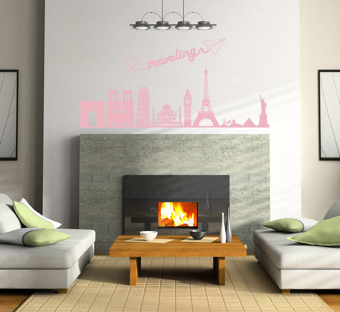 Skyline Cities Wall Sticker Decal Stencil Silhouette ST319