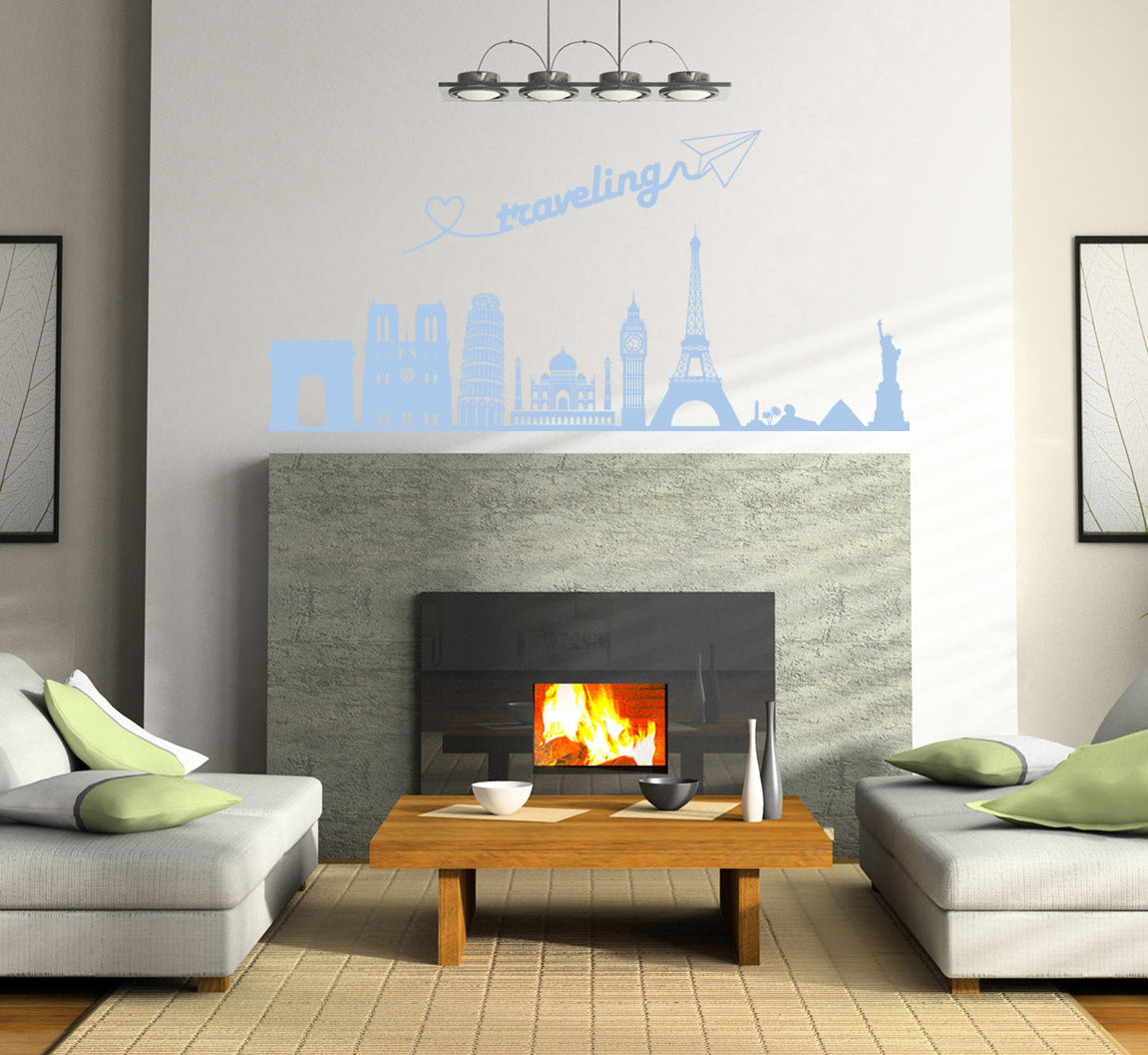Skyline Cities Wall Sticker Decal Stencil Silhouette ST319