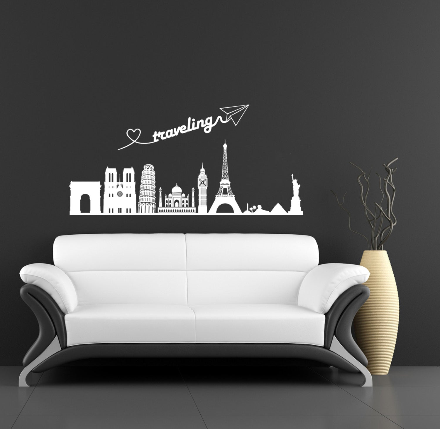 Skyline Cities Wall Sticker Decal Stencil Silhouette ST319