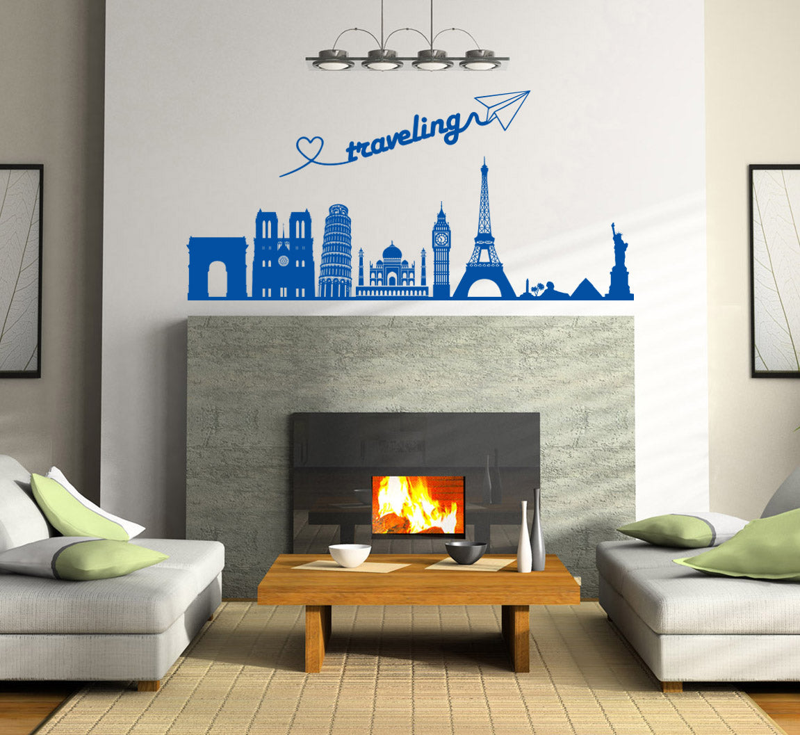 Skyline Cities Wall Sticker Decal Stencil Silhouette ST319