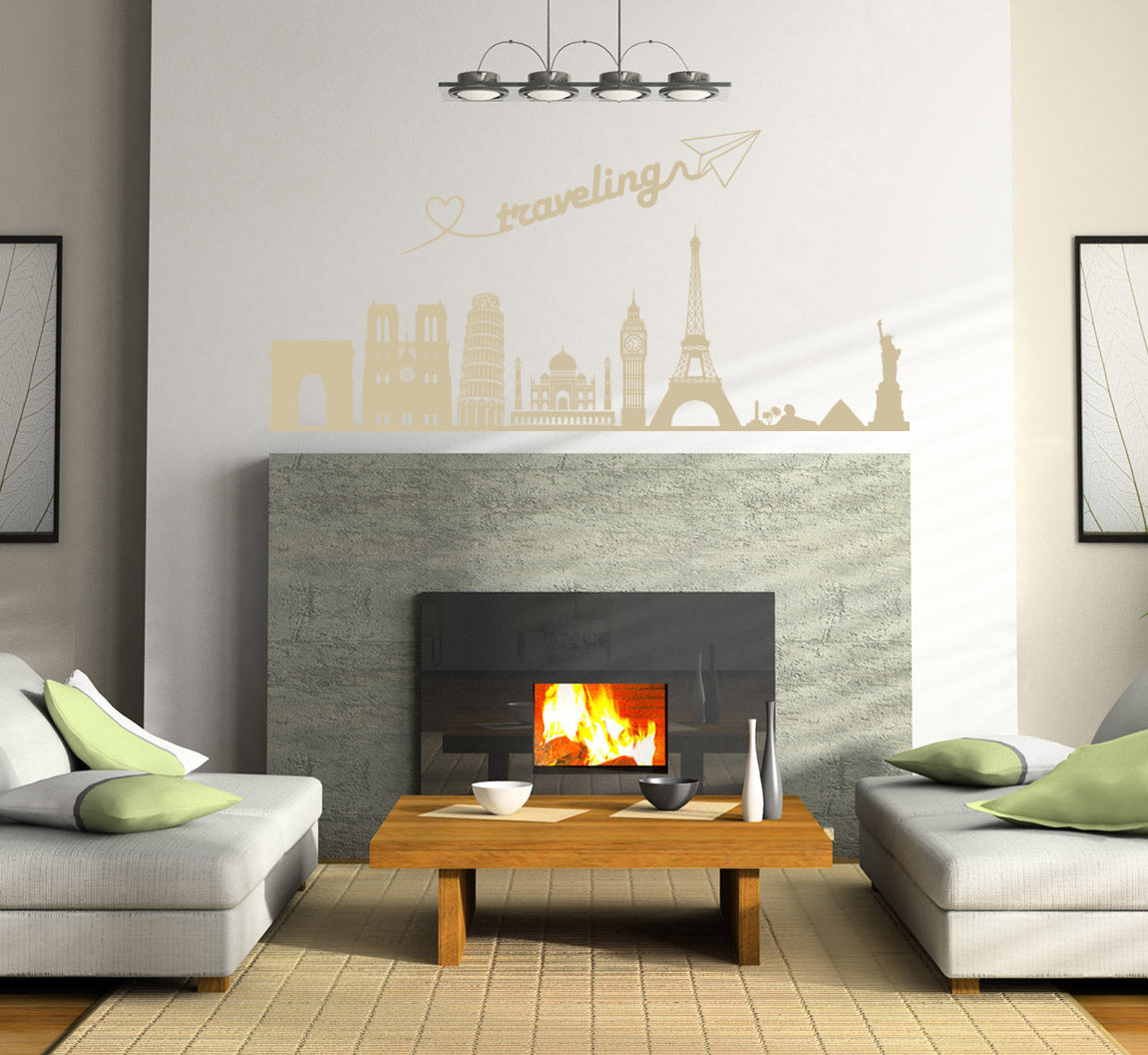 Skyline Cities Wall Sticker Decal Stencil Silhouette ST319