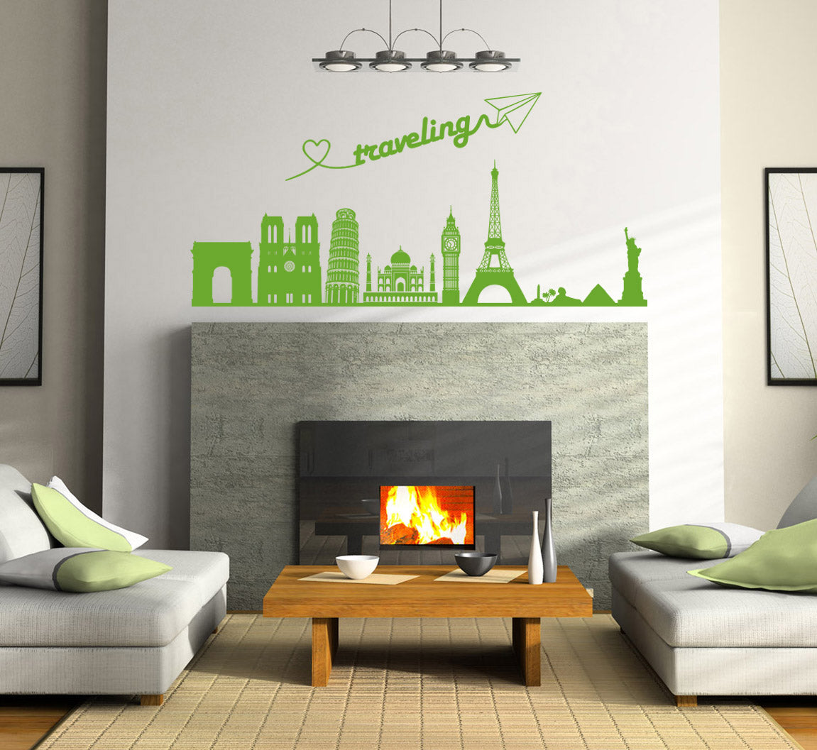 Skyline Cities Wall Sticker Decal Stencil Silhouette ST319