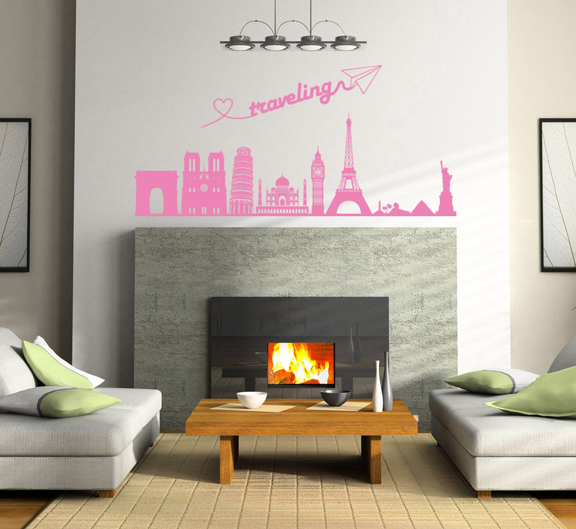 Skyline Cities Wall Sticker Decal Stencil Silhouette ST319