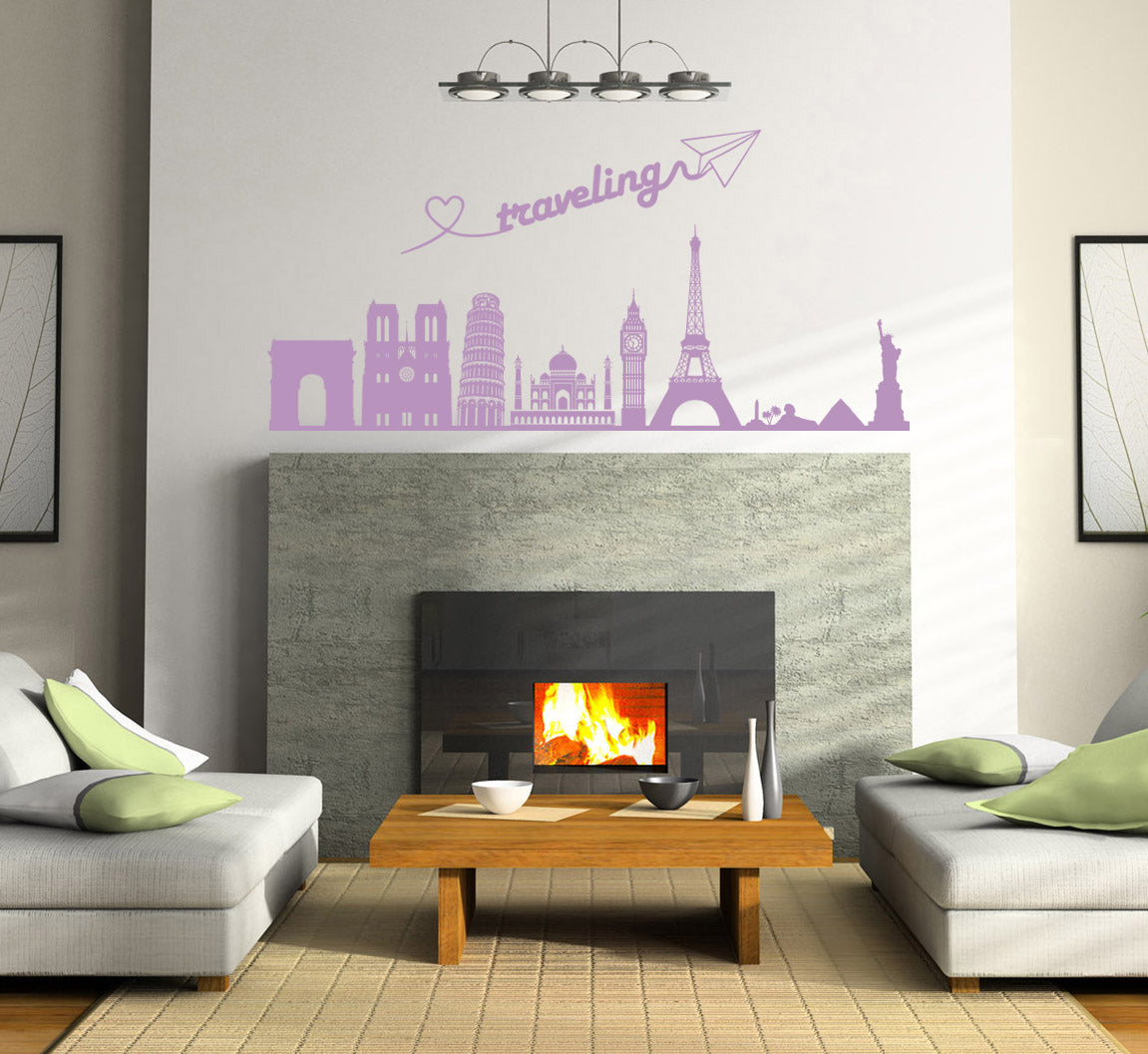 Skyline Cities Wall Sticker Decal Stencil Silhouette ST319
