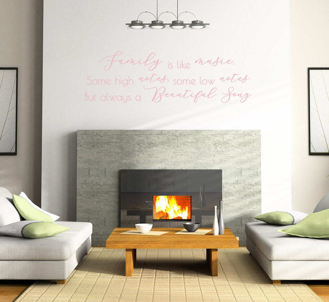 FAMILY IS LIKE MUSIC Wall Sticker Decal Stencil Silhouette ST323