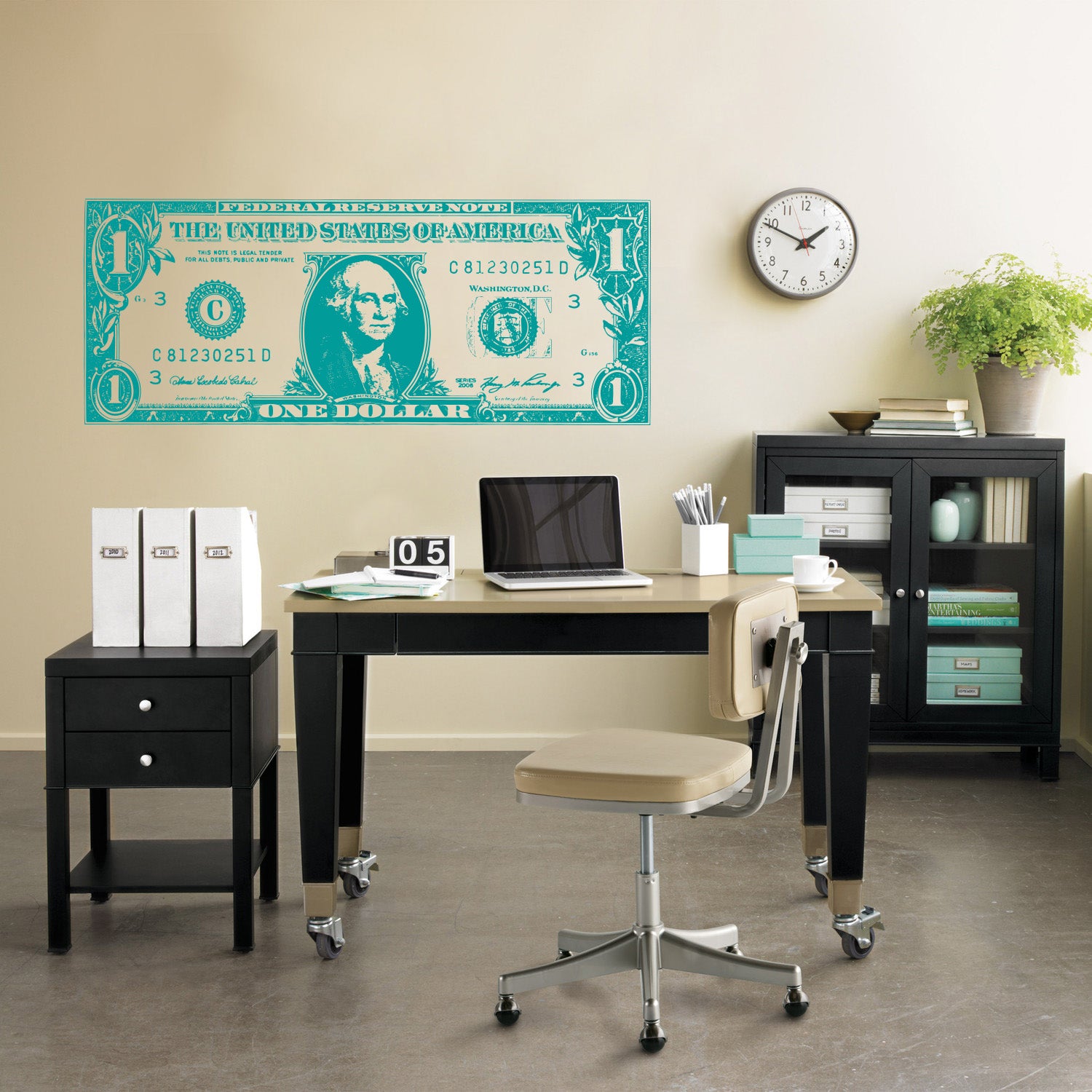 One Dollar Bill Wall Sticker Decal Stencil Silhouette ST325