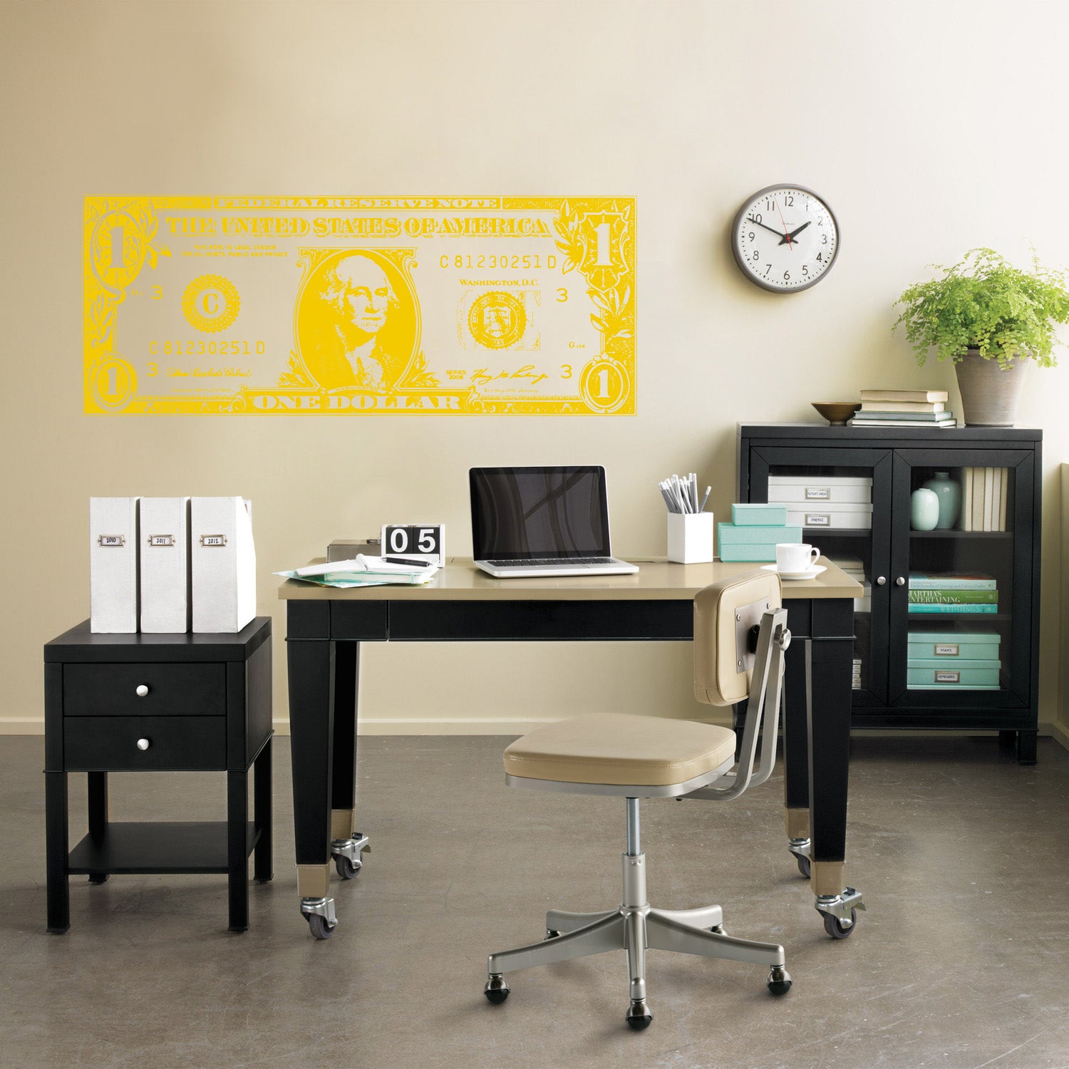 One Dollar Bill Wall Sticker Decal Stencil Silhouette ST325