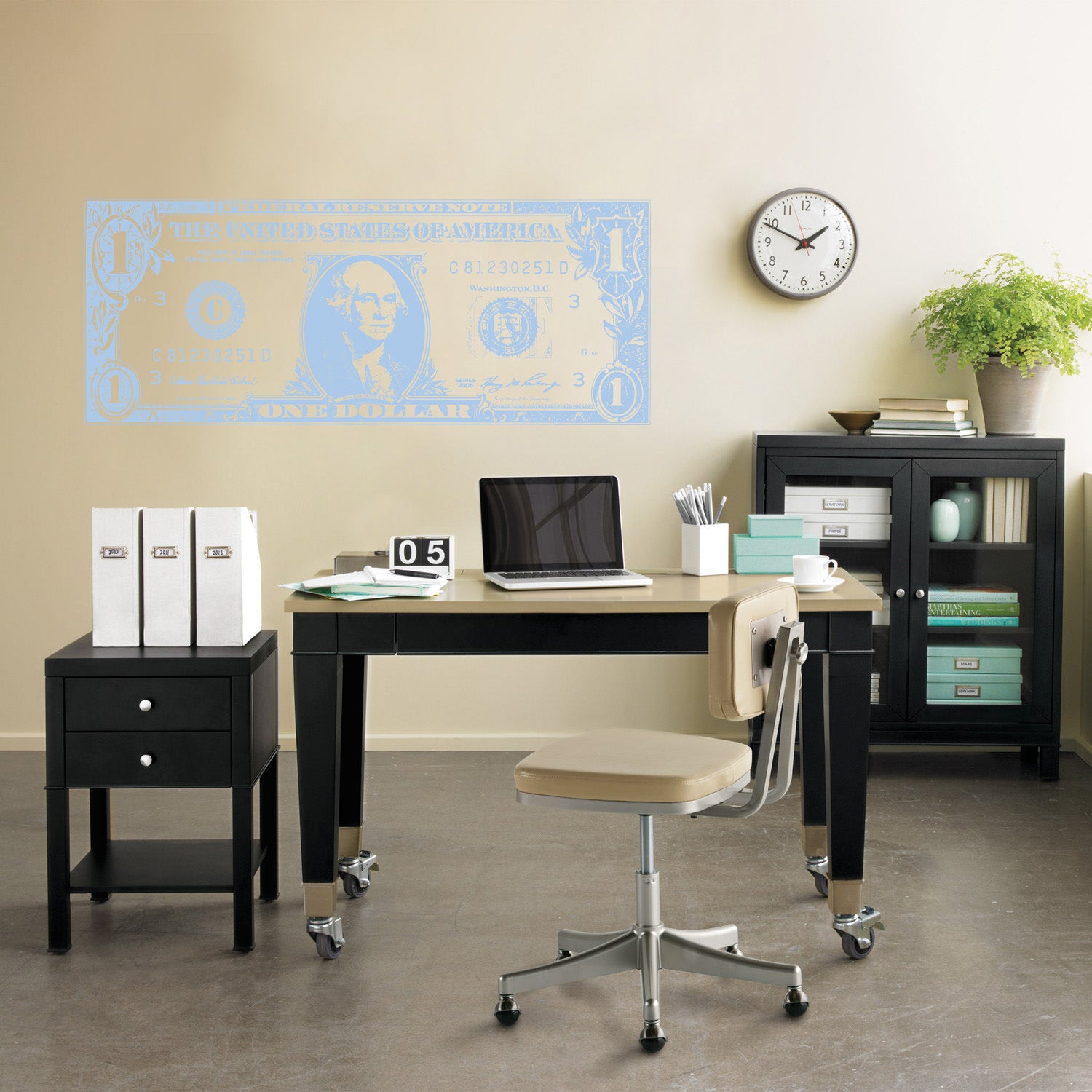 One Dollar Bill Wall Sticker Decal Stencil Silhouette ST325