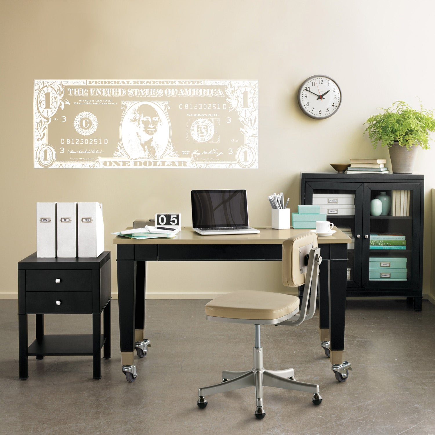 One Dollar Bill Wall Sticker Decal Stencil Silhouette ST325