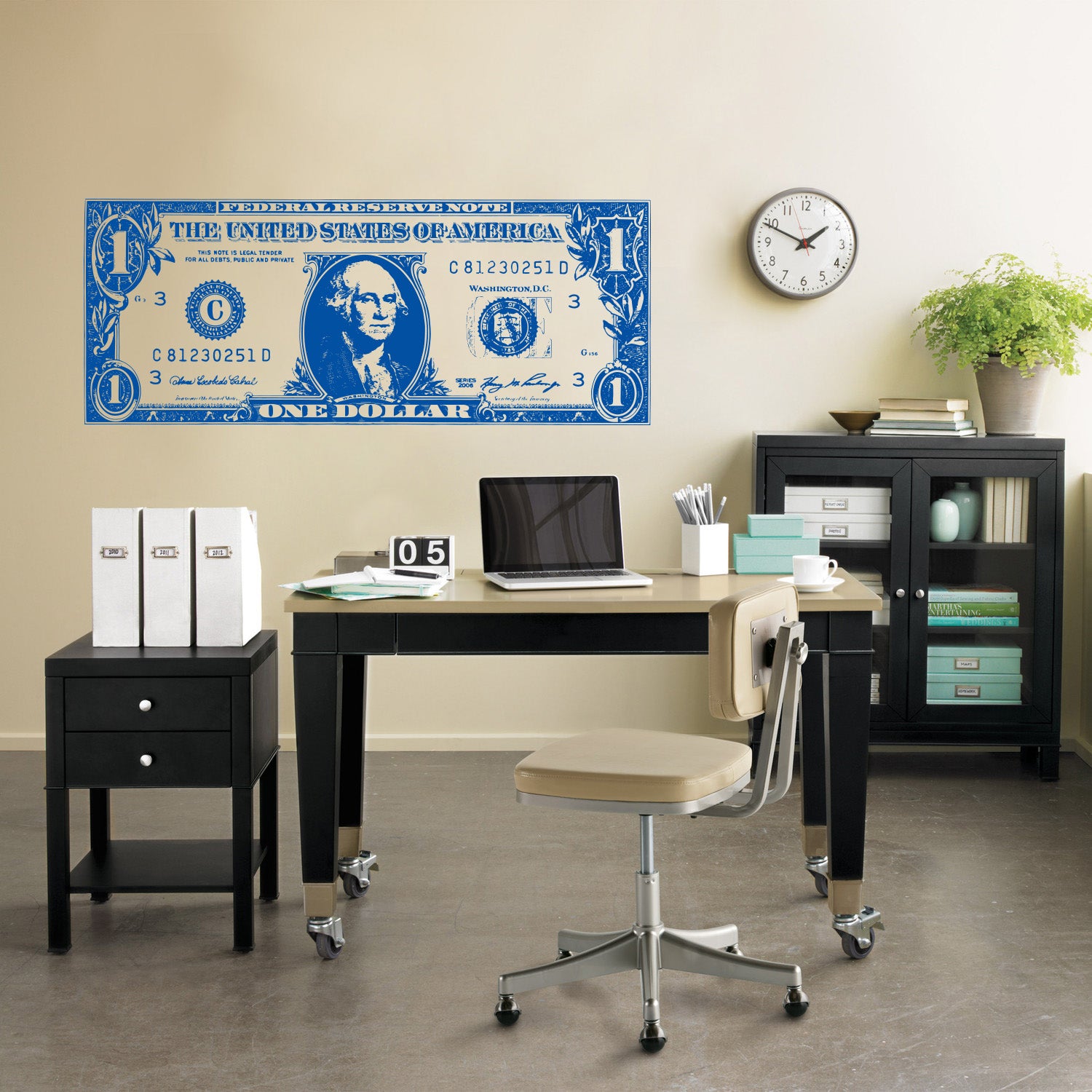 One Dollar Bill Wall Sticker Decal Stencil Silhouette ST325