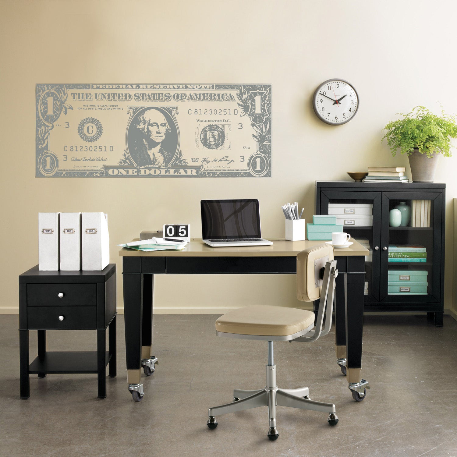 One Dollar Bill Wall Sticker Decal Stencil Silhouette ST325