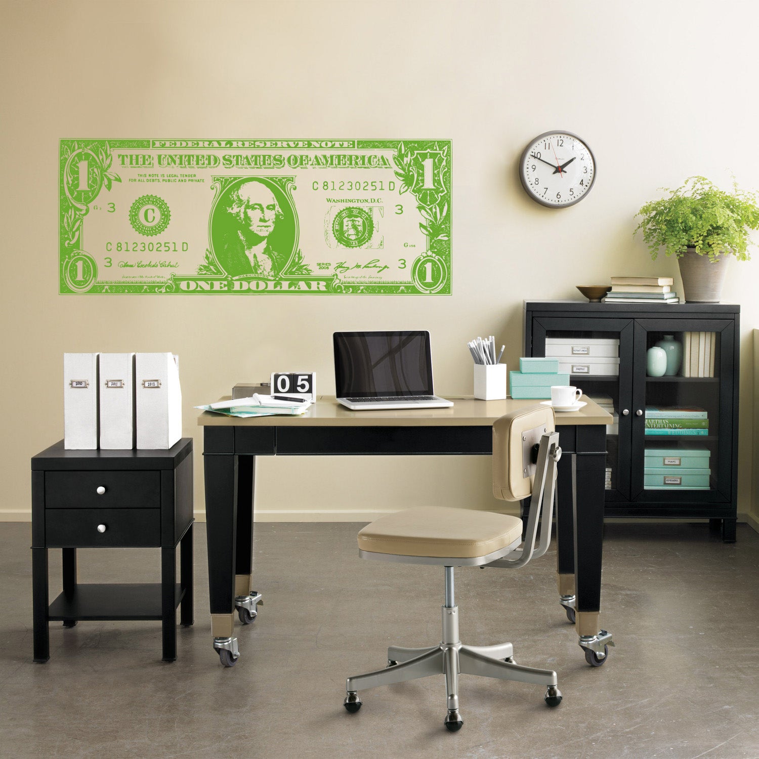 One Dollar Bill Wall Sticker Decal Stencil Silhouette ST325