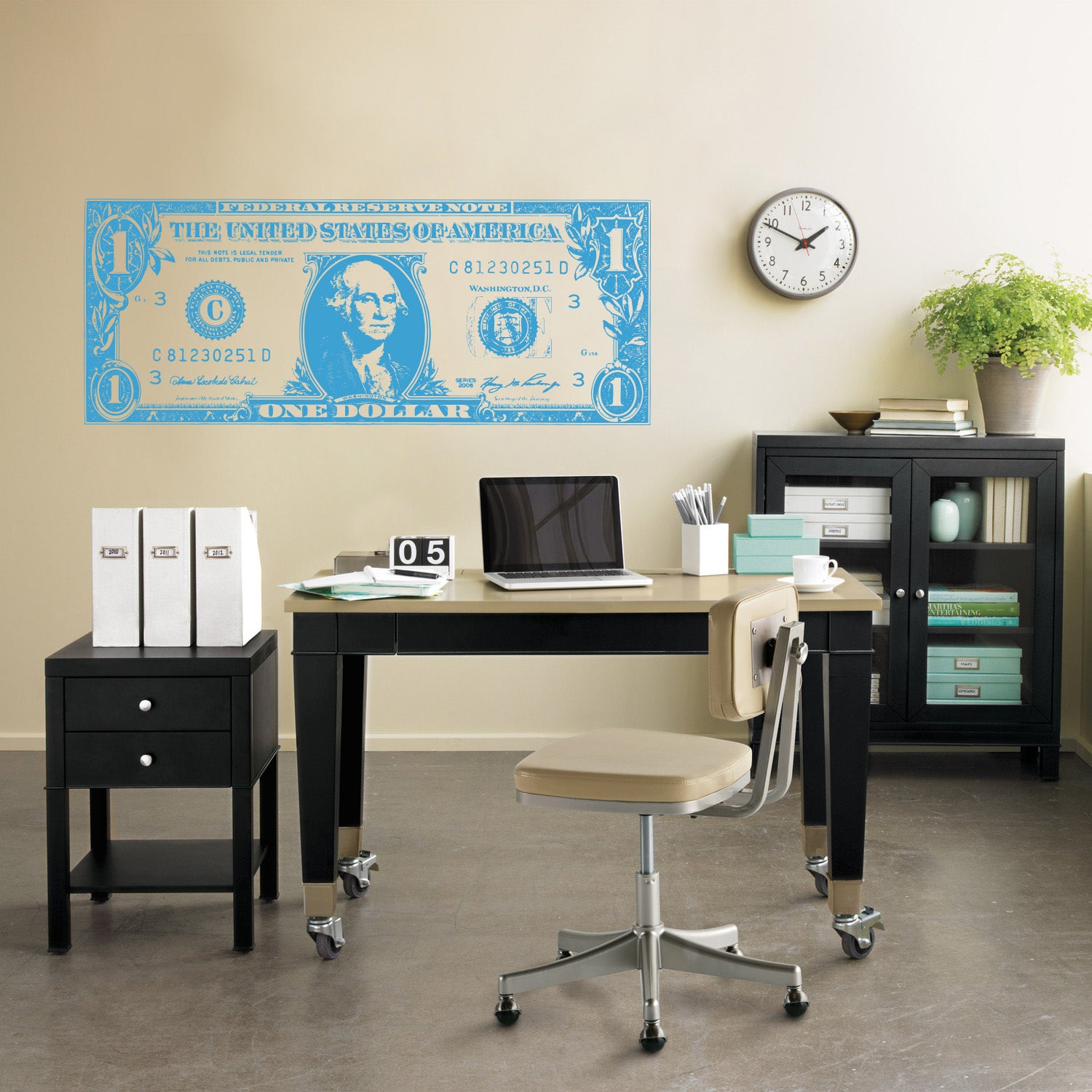 One Dollar Bill Wall Sticker Decal Stencil Silhouette ST325
