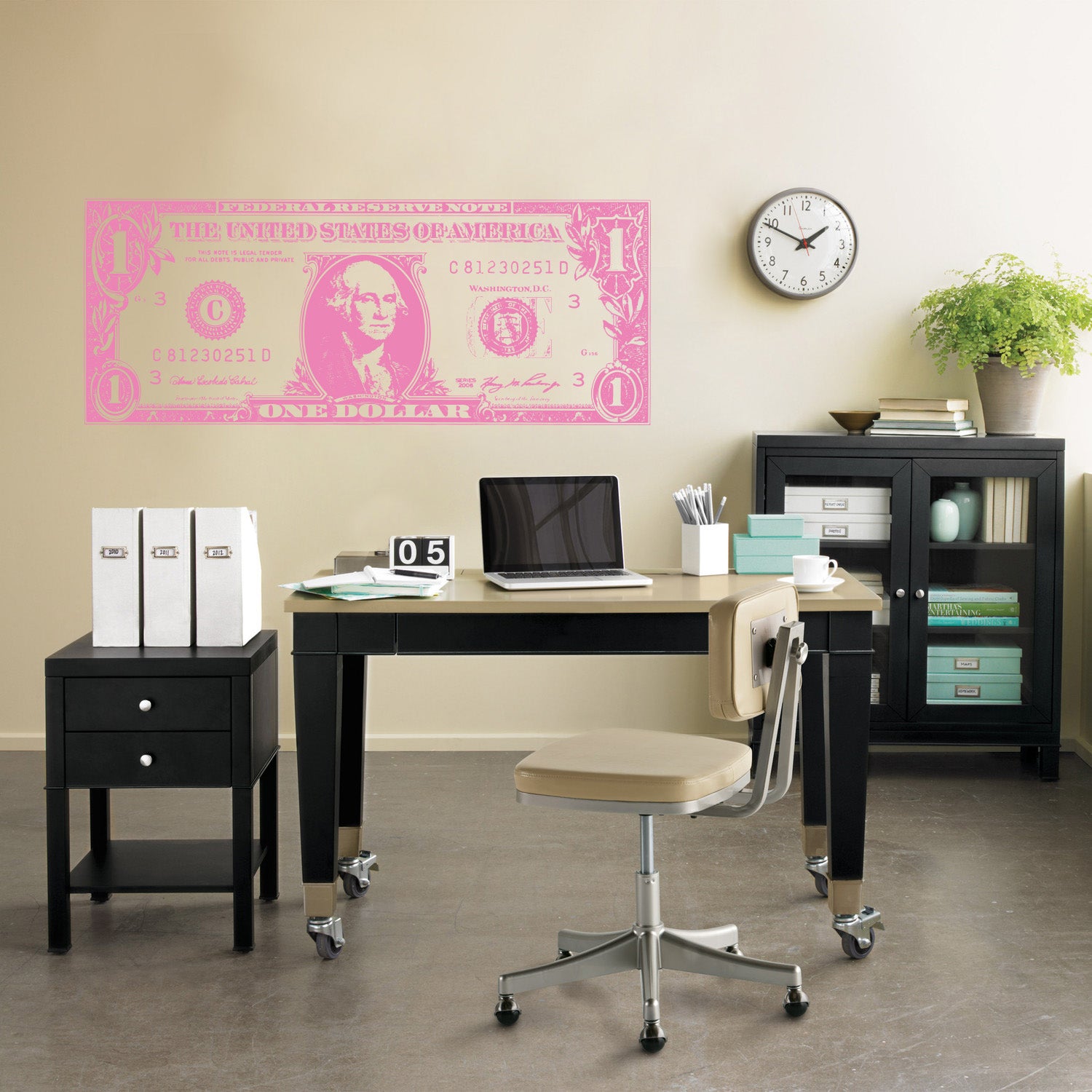 One Dollar Bill Wall Sticker Decal Stencil Silhouette ST325