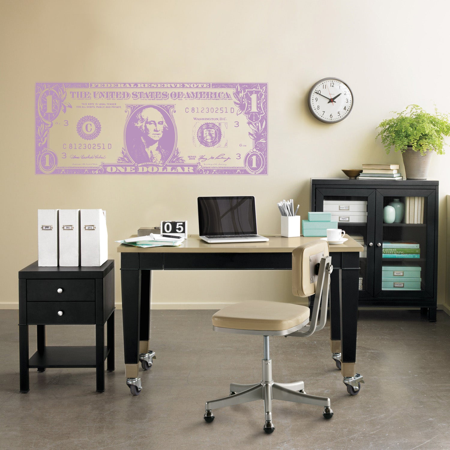 One Dollar Bill Wall Sticker Decal Stencil Silhouette ST325