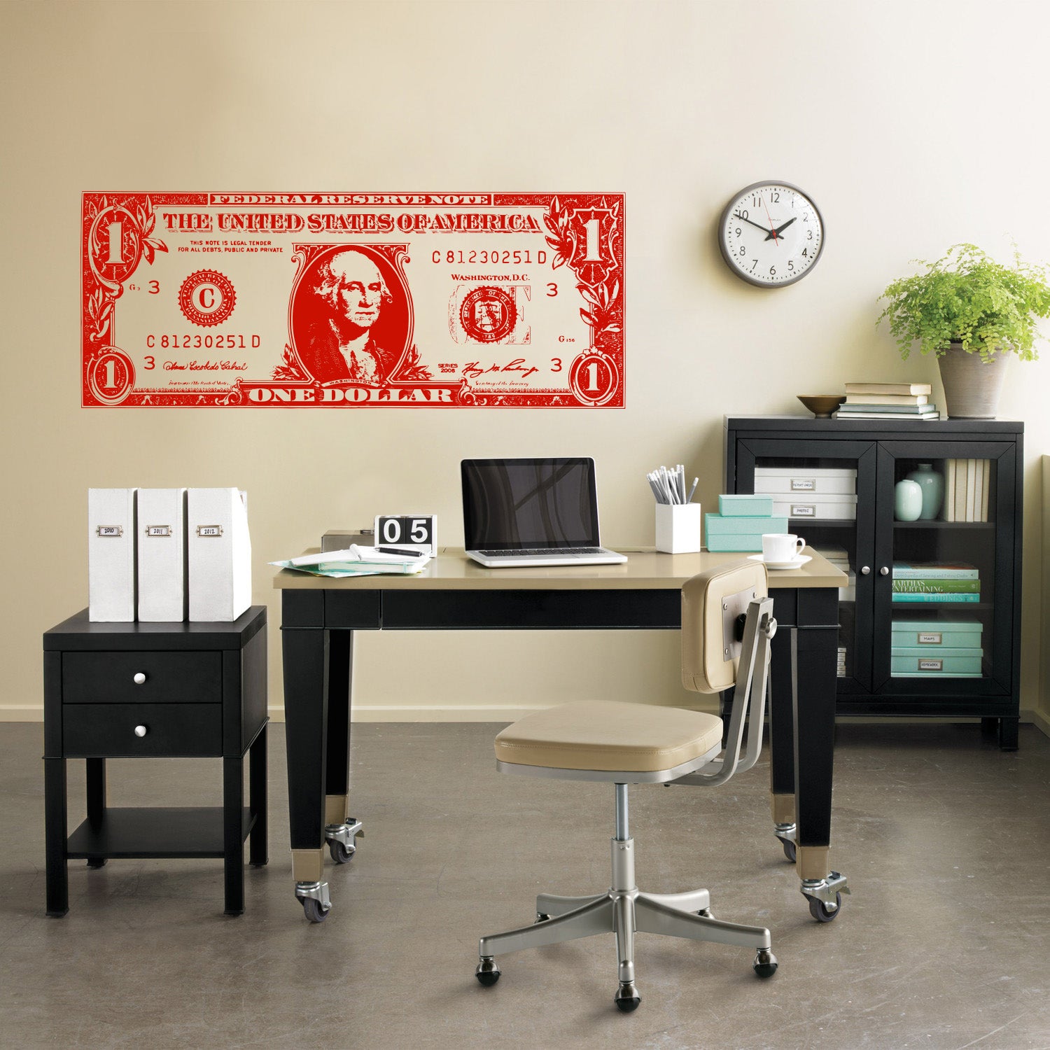 One Dollar Bill Wall Sticker Decal Stencil Silhouette ST325
