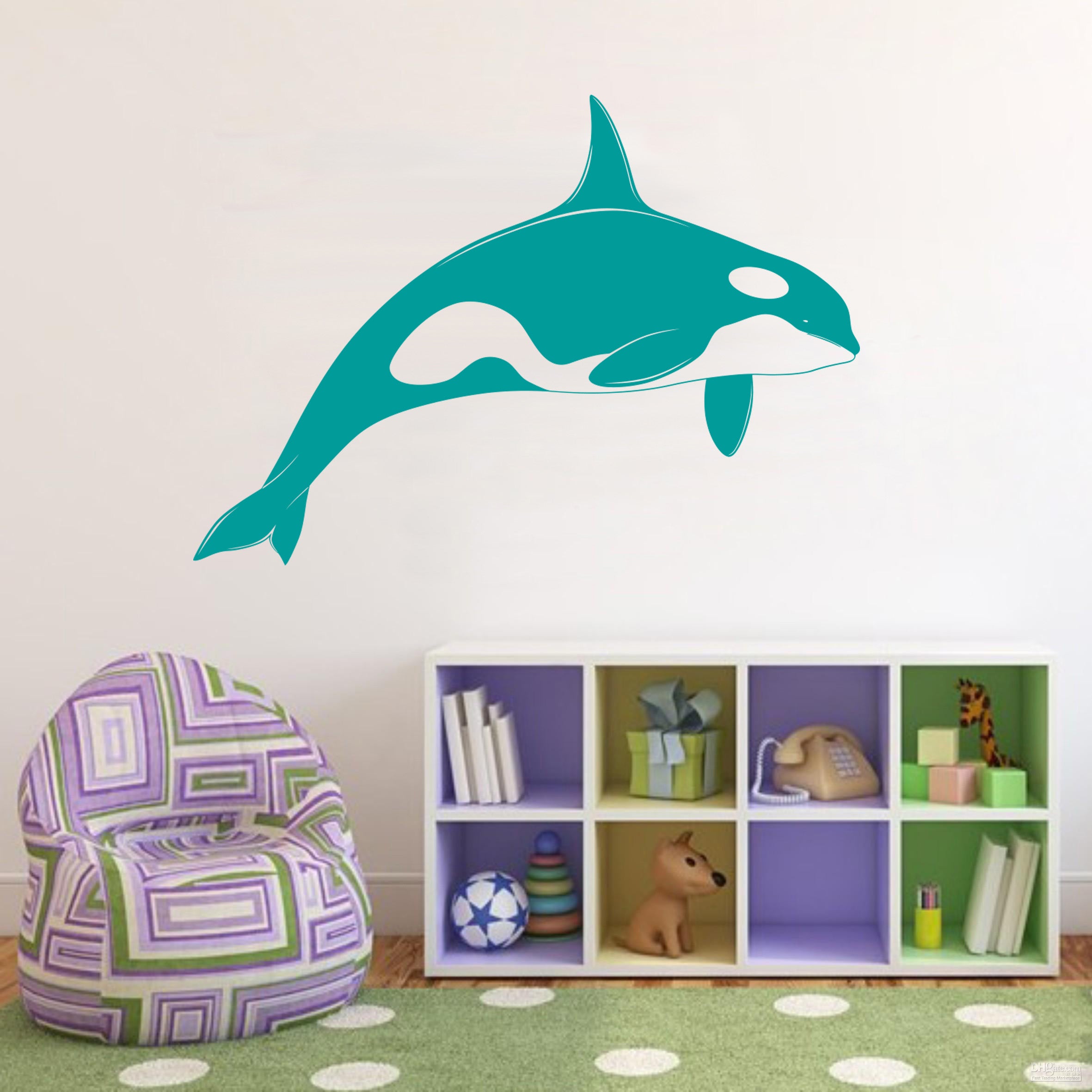 ORCA KILLER WHALE Sticker mural autocollant pochoir Silhouette ST32