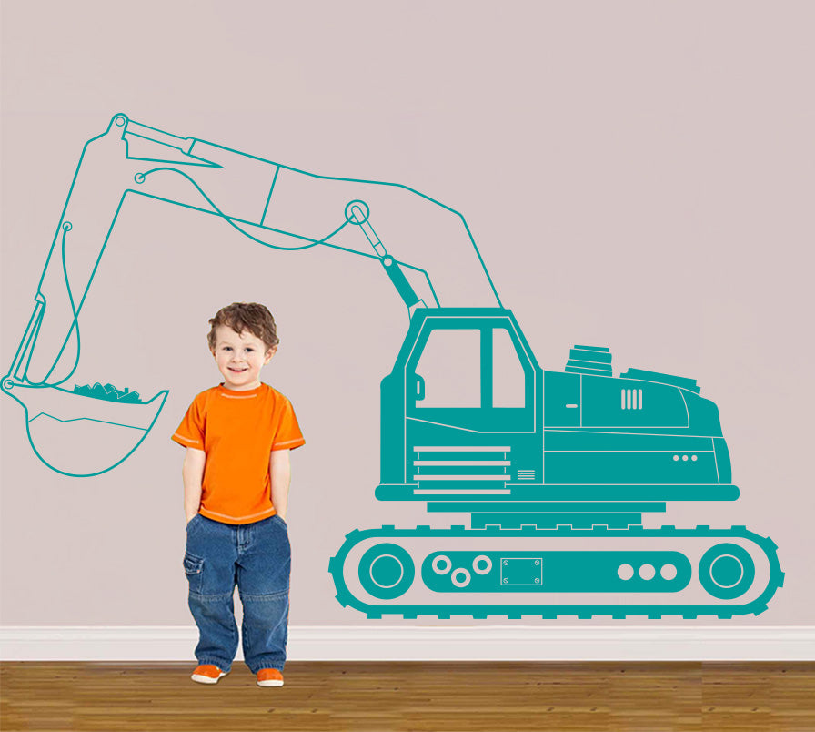 EXCAVATOR Tractor Wall Sticker Decal Stencil Silhouette ST332