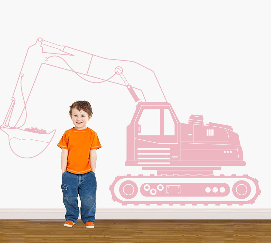 EXCAVATOR Tractor Wall Sticker Decal Stencil Silhouette ST332