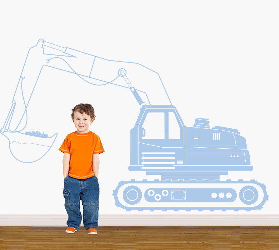 EXCAVATOR Tractor Wall Sticker Decal Stencil Silhouette ST332