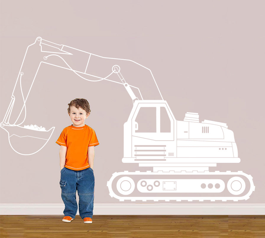 EXCAVATOR Tractor Wall Sticker Decal Stencil Silhouette ST332