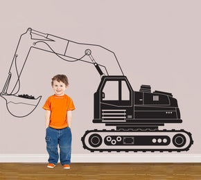 EXCAVATOR Tractor Wall Sticker Decal Stencil Silhouette ST332