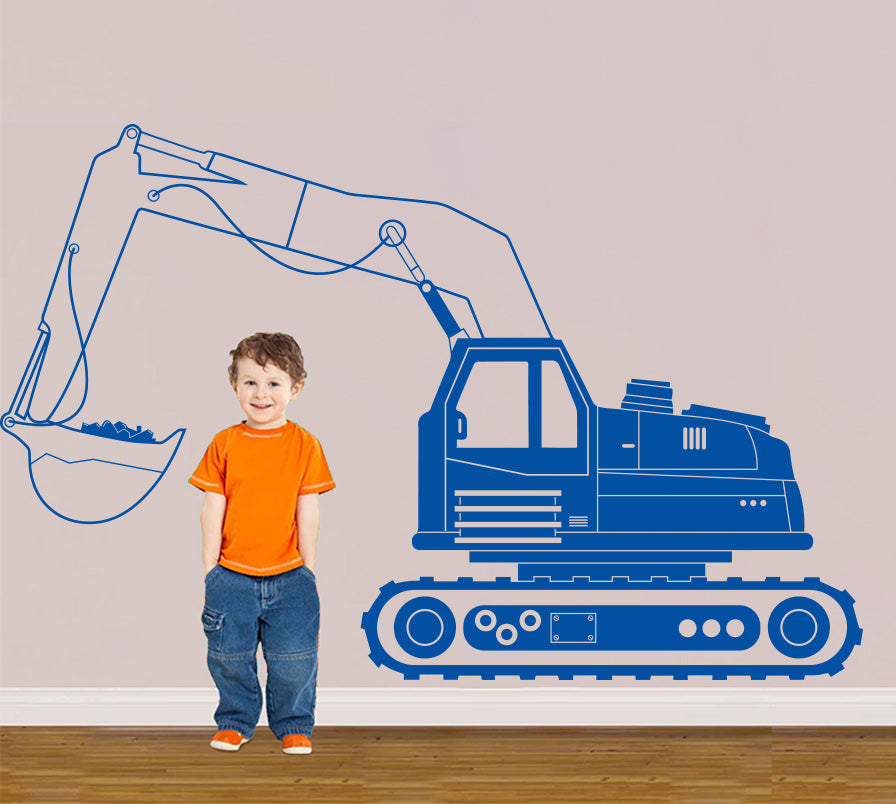 EXCAVATOR Tractor Wall Sticker Decal Stencil Silhouette ST332